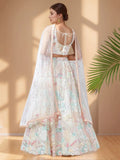 Stunning Off-White Sequins Net Bridesmaid Lehenga Choli With Dupatta - Zeel Clothing