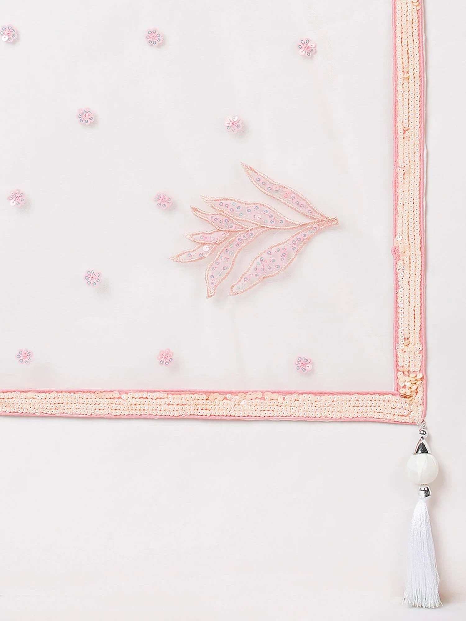 Stunning Off-White Sequins Net Bridesmaid Lehenga Choli With Dupatta - Zeel Clothing