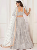 Stunning Off-White Sequins Net Wedding Wear Lehenga Choli With Dupatta - Zeel Clothing