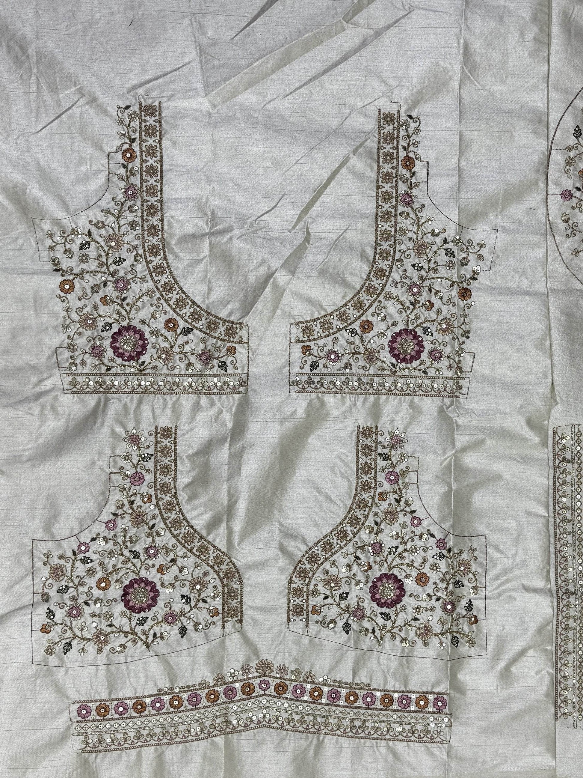 Stunning Off-White Sequins Work Silk Wedding Lehenga Choli With Double Dupatta - Zeel Clothing