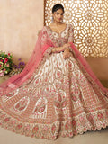 Stunning Off-White Thread Work Silk Wedding Lehenga Choli - Zeel Clothing