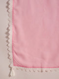 Stunning Pink Embroidered Cotton Readymade Anarkali Suit Pant - Zeel Clothing