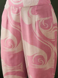 Stunning Pink Embroidered Cotton Readymade Anarkali Suit Pant - Zeel Clothing