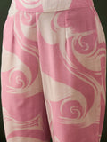 Stunning Pink Embroidered Cotton Readymade Anarkali Suit Pant - Zeel Clothing