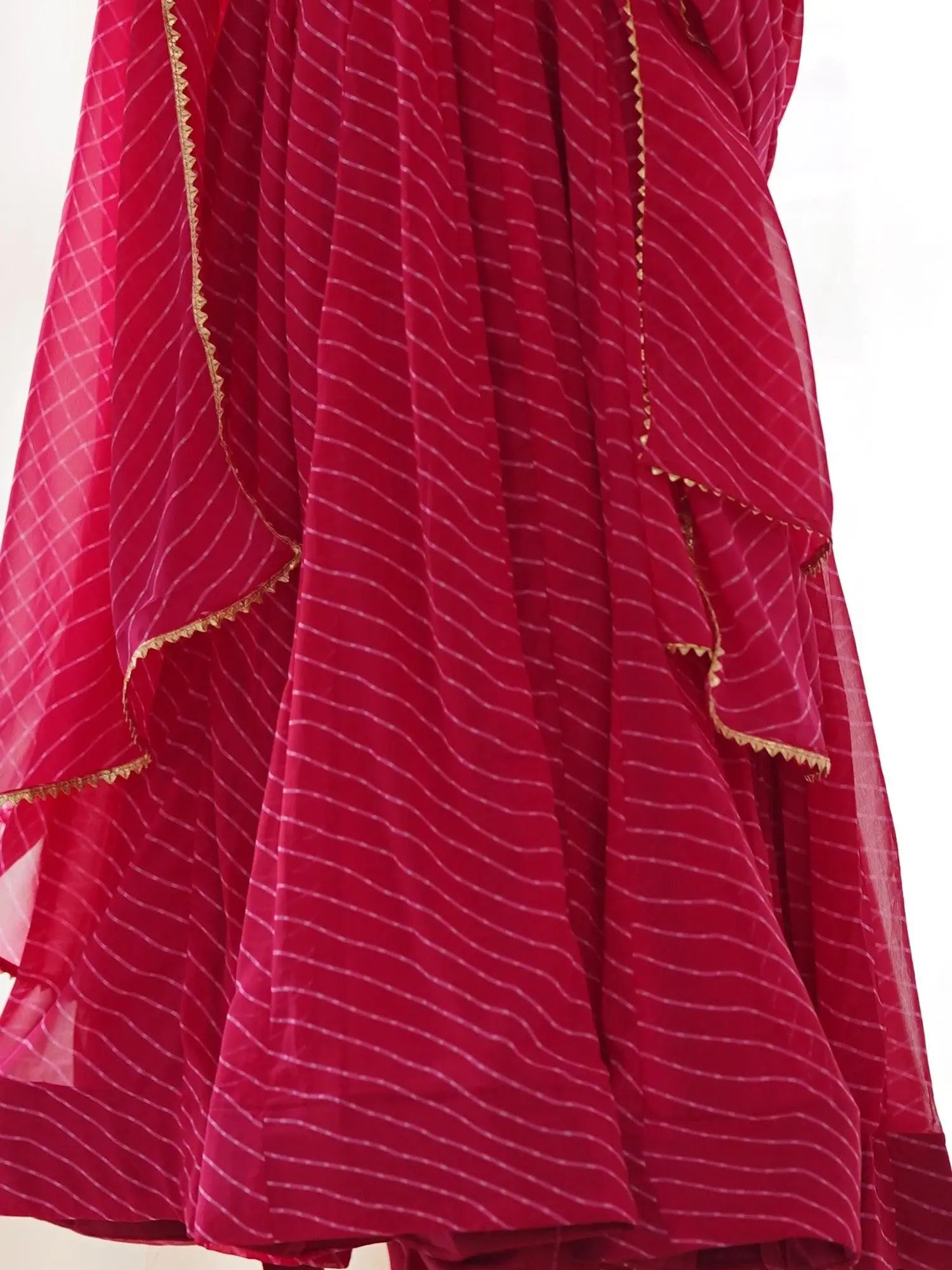 Stunning Pink Laheriya Printed Georgette Event Wear Anarkali Suit - Zeel Clothing