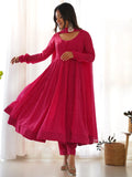 Stunning Pink Laheriya Printed Georgette Event Wear Anarkali Suit - Zeel Clothing