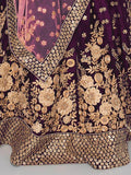 Stunning Purple Colored Partywear Embroidered Lehenga Choli - Zeel Clothing