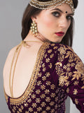 Stunning Purple Colored Partywear Embroidered Lehenga Choli - Zeel Clothing