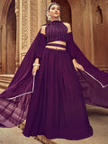 Stunning Purple Embroidered Georgette Designer Lehenga Choli - Zeel Clothing