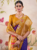 Stunning Purple Patola Printed Tussar Silk Event Wear Saree With Blouse - Zeel Clothing