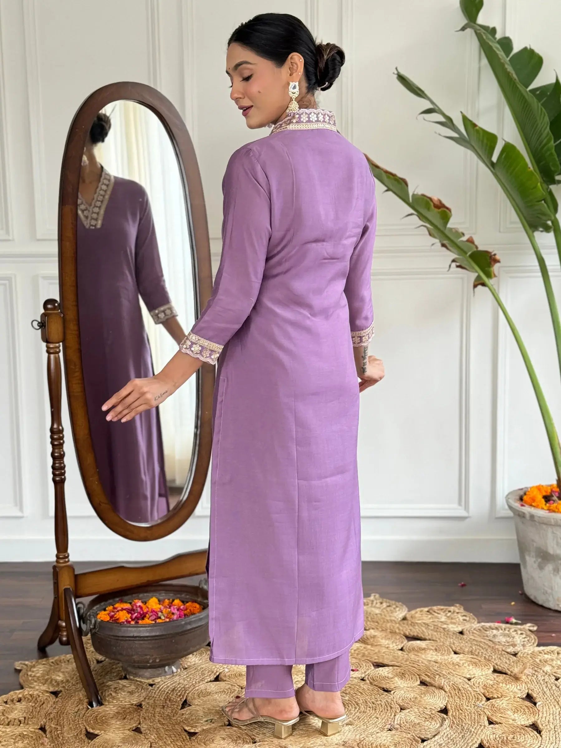 Stunning Purple Viscose Traditional Pant Suit With Bandhani Dupatta - Zeel Clothing