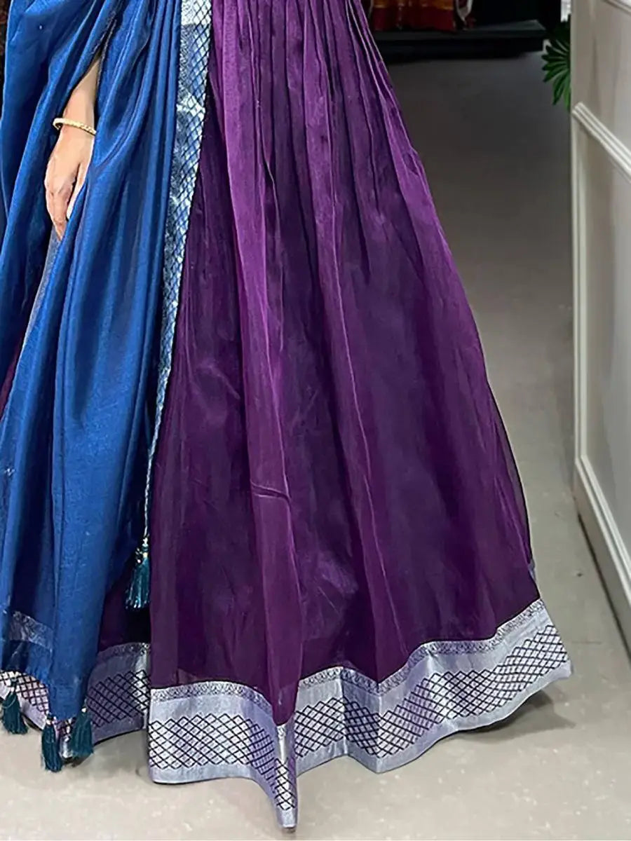 Stunning Purple Zari Weaving Dupion Silk Wedding Wear Lehenga Choli - Zeel Clothing