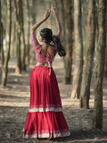 Stunning Red Sequins Georgette Wedding Lehenga Choli With Dupatta - Zeel Clothing