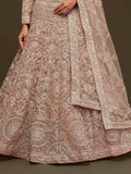 Stunning Royal Beige Embroidered Soft Net Lehenga Choli With Dupatta - Zeel Clothing