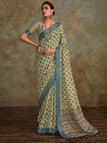 Stunning Sea Green Digital Printed Silk Traditional Saree With Blouse - Zeel Clothing
