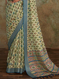 Stunning Sea Green Digital Printed Silk Traditional Saree With Blouse - Zeel Clothing