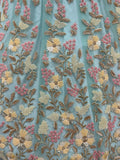 Stunning Sky Blue Hand Work Net Bridesmaid Lehenga Choli With Dupatta