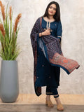Stunning Teal Blue Embroidered Chanderi Silk Festive Wear Pant Suit With Dupatta - Zeel Clothing