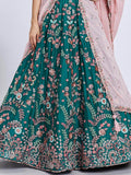 Stunning Teal Green Embroidered Georgette Wedding Lehenga Choli - Zeel Clothing