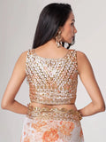 Stunning White Floral Print Organza Party Wear Saree With Blouse - Zeel Clothing