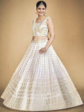 Stunning White Sequins Georgette Traditional Lehenga Choli With Blouse - Zeel Clothing