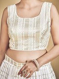 Stunning White Sequins Georgette Traditional Lehenga Choli With Blouse - Zeel Clothing