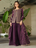 Stunning Wine Bead Embroidery Silk Party Wear Sharara Suit - Zeel Clothing