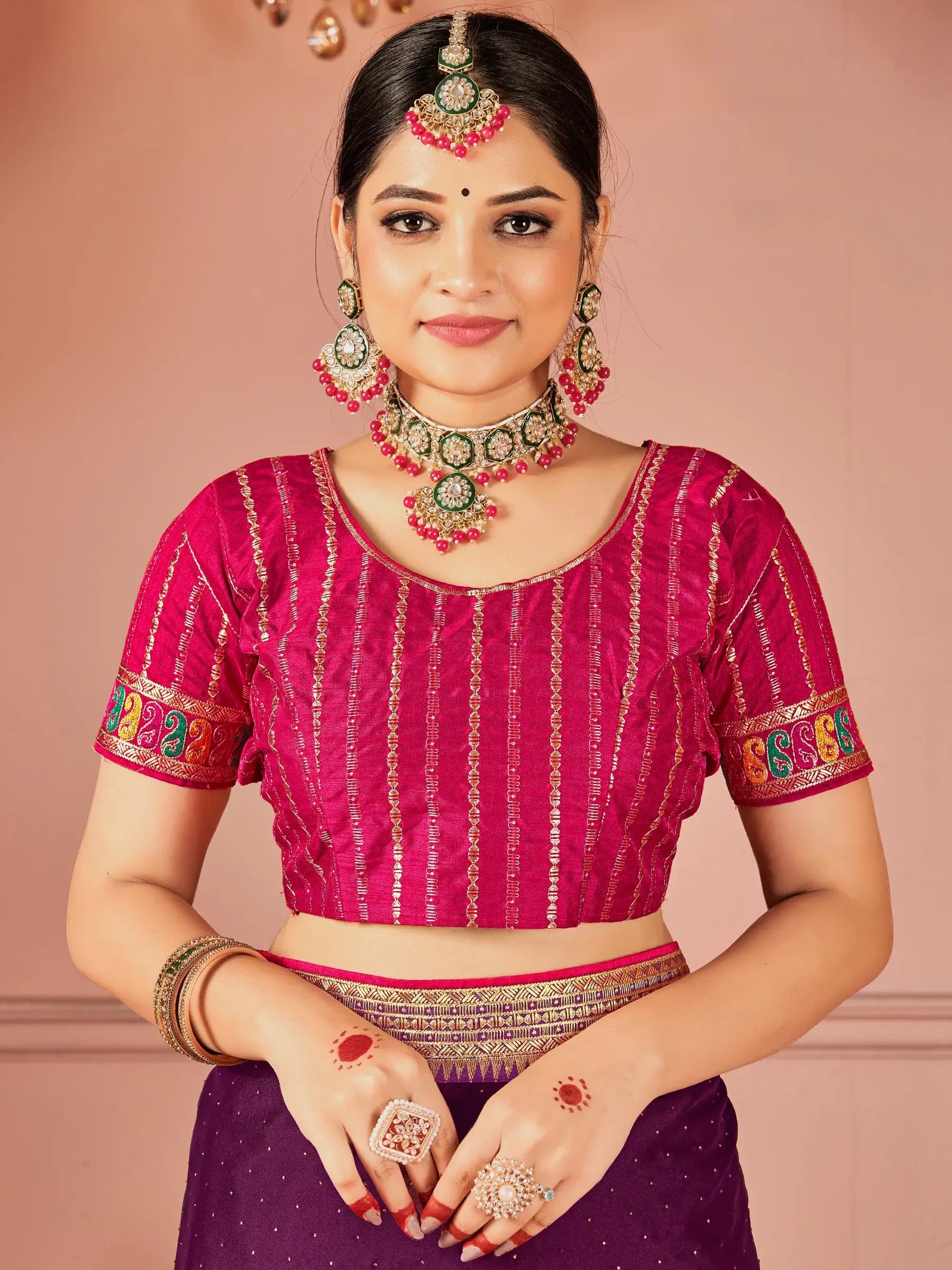 Stunning Wine Swarovski Work Silk Festive Wear Saree - Zeel Clothing