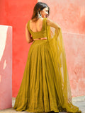 Stunning Yellow Sequins Work Georgette Haldi Wear Lehenga Choli - Zeel Clothing