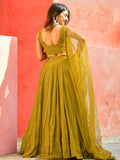 Stunning Yellow Sequins Work Georgette Haldi Wear Lehenga Choli - Zeel Clothing