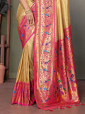 Stunning Yellow Zari Weaving Banarasi Silk Event Wear Saree With Blouse - Zeel Clothing