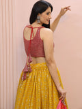 Stunning Yellow Zari Work Georgette Haldi Wear Lehenga With Blouse - Zeel Clothing