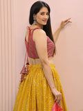 Stunning Yellow Zari Work Georgette Haldi Wear Lehenga With Blouse - Zeel Clothing