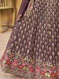 Stupendous Purple Heavy Embroidered Georgette Traditional Lehenga Choli