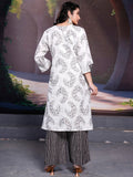 Stylish Black Floral Printed Cotton Casual Wear Palazzo Suit