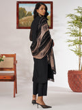 Stylish Black Thread Embroidery Organza Evening Wear Pant Suit With Dupatta