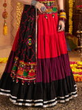 Stylish Multi-Color Embroidered Cotton Navratri Special Lehenga Choli With Dupatta - Zeel Clothing