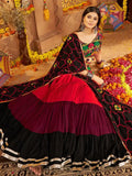 Stylish Multi-Color Embroidered Cotton Navratri Special Lehenga Choli With Dupatta - Zeel Clothing