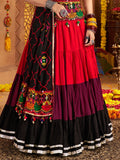 Stylish Multi-Color Embroidered Cotton Navratri Special Lehenga Choli With Dupatta - Zeel Clothing