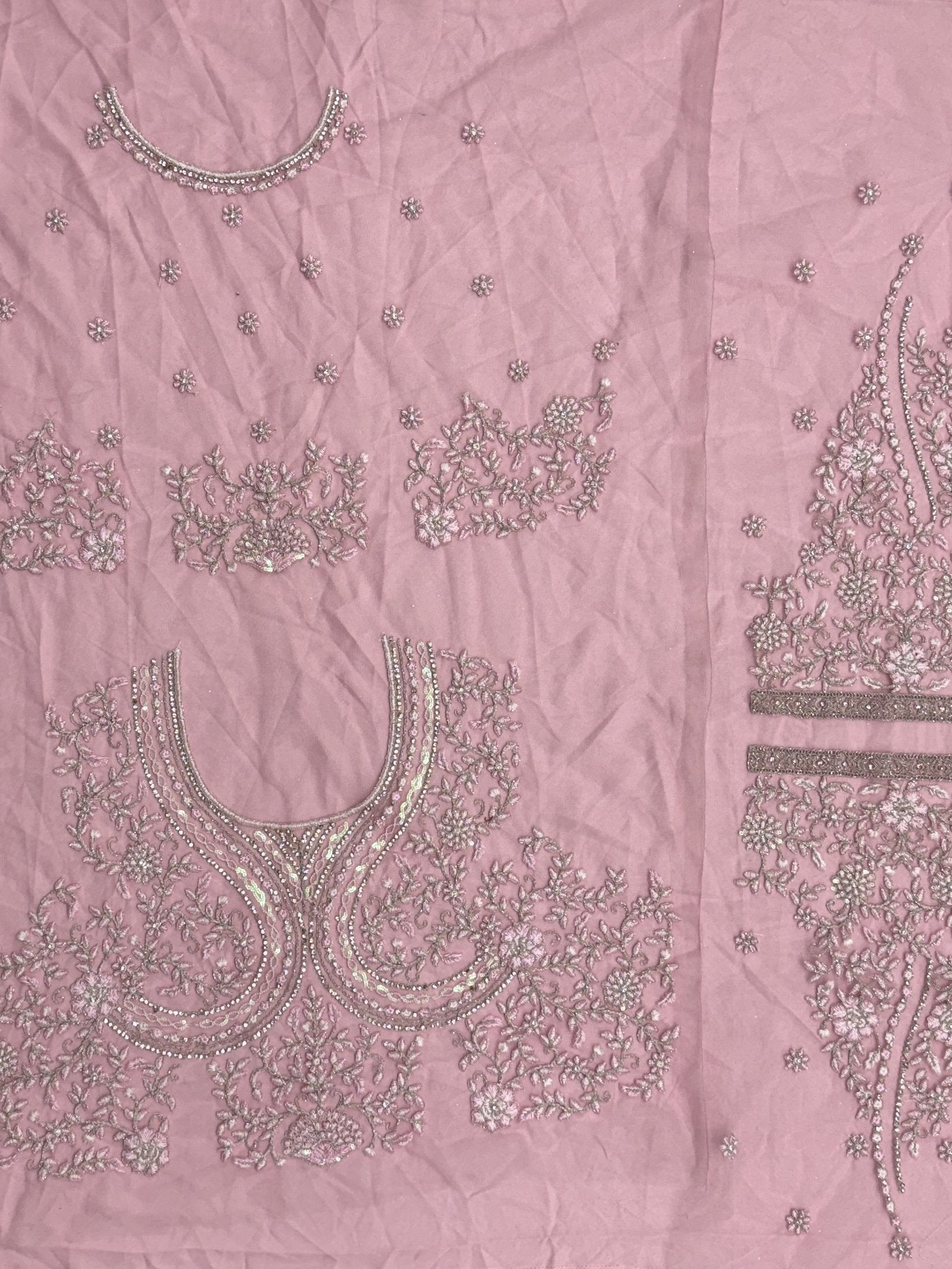 Stylish Powder Pink Thread Work Silk Bridesmaid Lehenga Choli With Dupatta