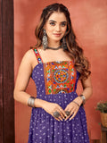 Stylish Purple Bandhani Print Georgette Navratri Special Gown - Zeel Clothing