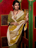 Sumptuous Green Zari Weaving Jacquard Traditional Saree With Blouse - Zeel Clothing