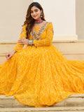 Sumptuous Yellow Kutchi Patch Work Georgette Navratri Wear Gown - Zeel Clothing