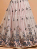Super Grey Zari Embroidery Net Party Wear Lehenga Choli - Zeel Clothing