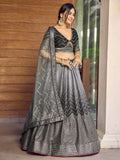 Superb Black Sequins Chinon Events Wear Lehenga Choli With Dupatta - Zeel Clothing
