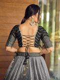 Superb Black Sequins Chinon Events Wear Lehenga Choli With Dupatta - Zeel Clothing