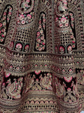 Superb Dark Maroon Velvet Bridal Lehenga Choli With Double Dupatta - Zeel Clothing