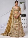 Superb Mehendi Green Heavy Embroidered Organza Lehenga Choli With Dupatta