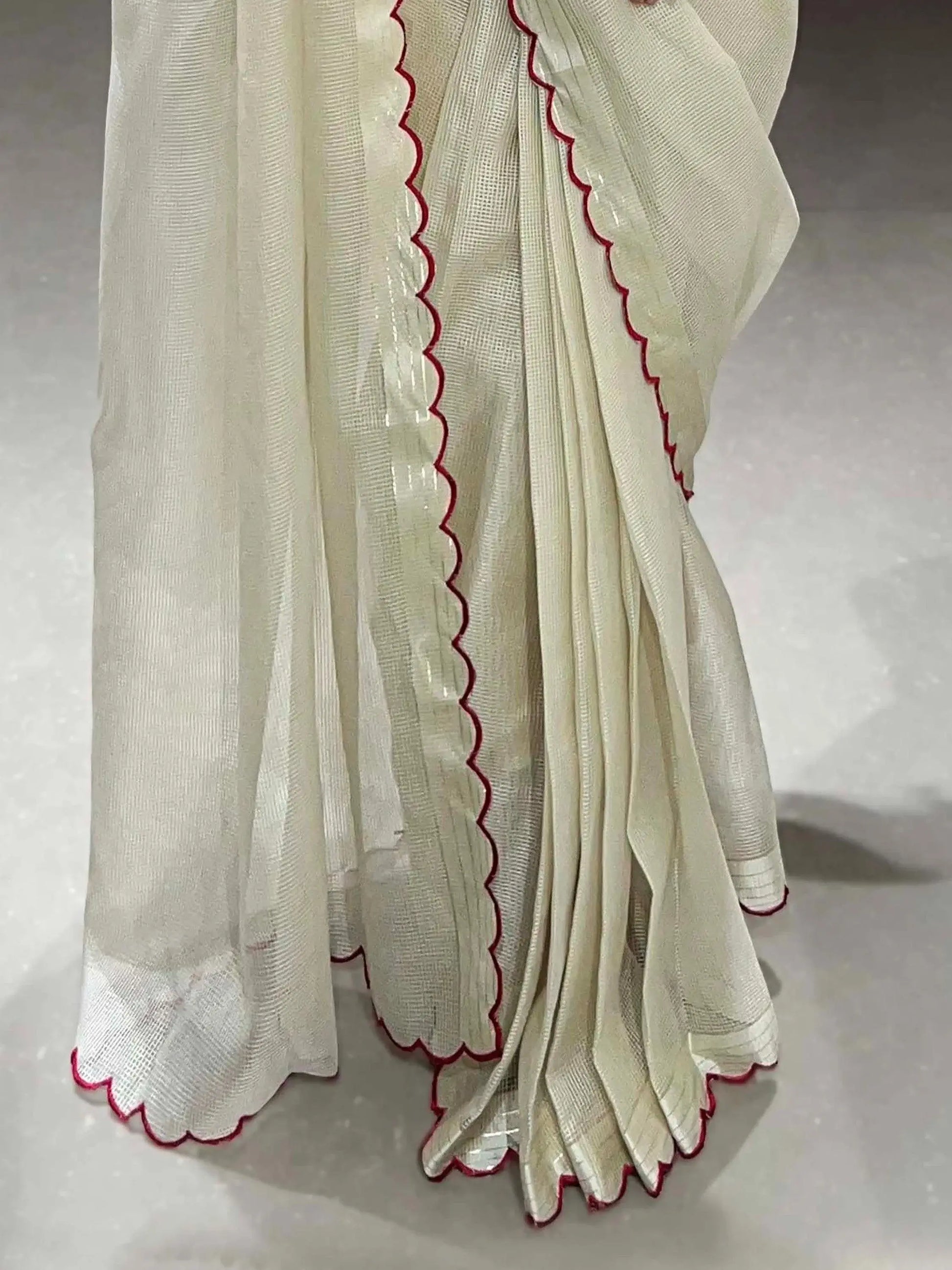 Superb Off-White Arca Work Silk Festive Wear Saree With Blouse - Zeel Clothing