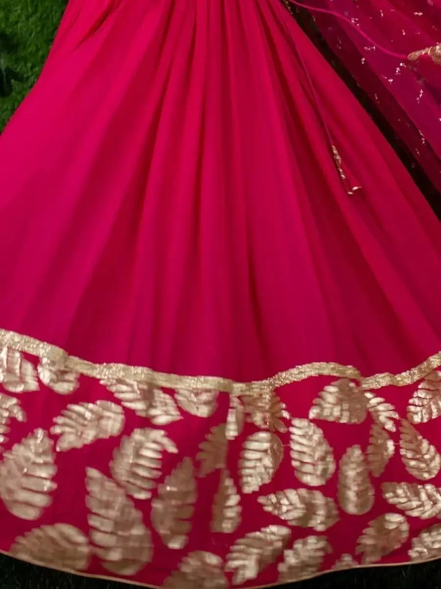 Superb Pink Sequin Embroidered Georgette Engagement Wear Lehenga Choli - Zeel Clothing
